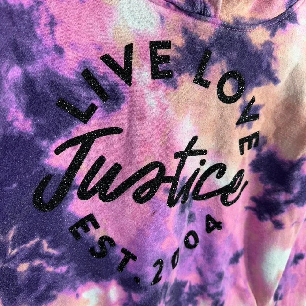 Justice tie-dye hoodie in‎ pink and blue #tie-dye Kids Size large 12-14